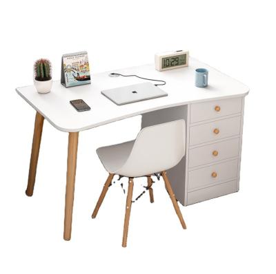 China (Other) Cheap Adjustable Office Table Computer Desk with Drawers, Full White Desk for Gaming or Makeup, Laptop Workstation for Home Office for sale