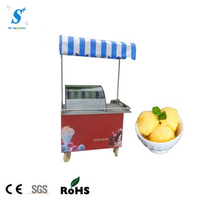 China Single-Temperature Ice Cream Display Freezer Open Gelato Popsicle Cart for sale