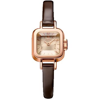 China Simple And Exquisite Quartz Water Resistant Fashion Ladies Quartz Watch Alloy Case Leather Strap Square Watch for sale