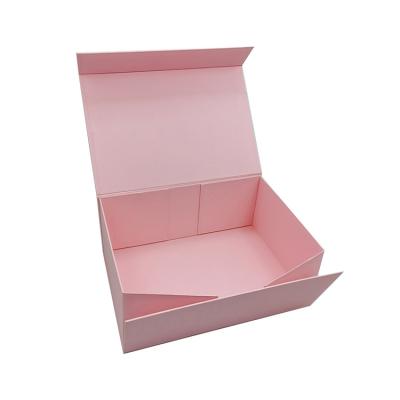 China Recyclable Custom Printed Your Logo Luxury Paper Cardboard Folding Boxes Design Packaging Pink Magnetic Gift Box for sale