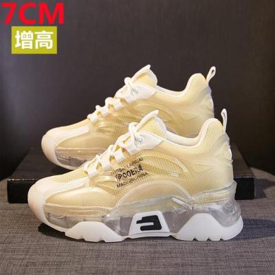 China 2020 Korean version of the light weight of the flight woven inner heightening running shoes tennis platform shoes for ladies for sale