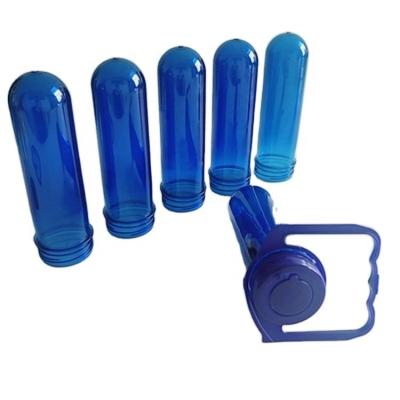 China Dark Blue Plastic Blow Molding Pet Preform Neck 45mm Raw Material Water Bottle Pet Preforms for sale