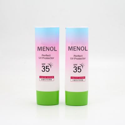 China Factory low price 50ml 100ml 150ml suncream packaging tube cosmetic empty soft aluminum foil lotion PE plastic packaging tube with flip top for sale