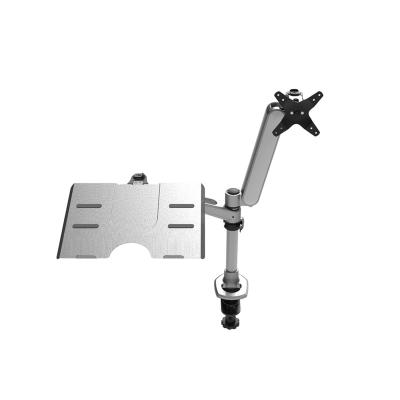 China Factory Supply Freely Adjustable Dual Monitor Arm with Laptop Stand for LCD Monitor and Laptop for sale