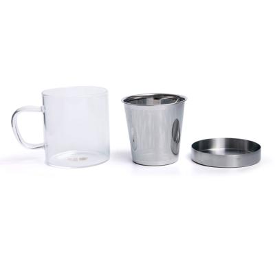 China Heat Resistant Stainless Steel Viable Filter Glass Tea Cup Accessories For Chinese Tea for sale