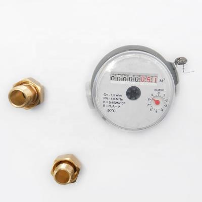 China ISO 4064 Household Brass Body Class B Dial Singlejet Dry Water Meter 13mm Brass for sale