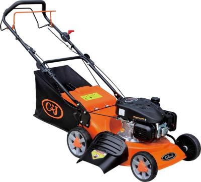 China Newer Handle 18inch Folding Lawn Mower Gasoline 3IN1 Self Propelled Mower CJ18G3IN1L40 With Loncin 139cc Engine for sale