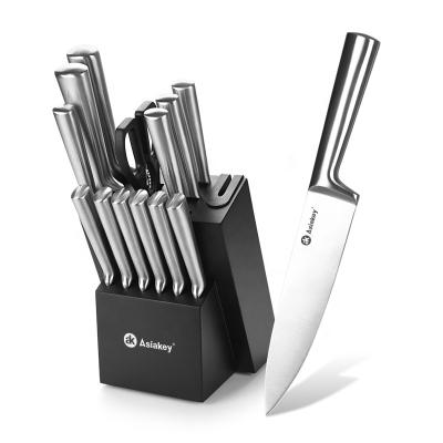 China Durable Hollow Handle Stainless Steel Kitchen Block Set Knife Set With Different Function And Knife Holder for sale