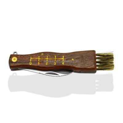 China Non-variable Outdoor Survival Knife Tool Mushroom Knife Rosewood Handle With Brush for sale