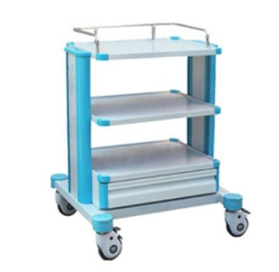 China Traditional Luxury Hospital Medical Instrument Trolley Emergency Handling Push Trolley for sale