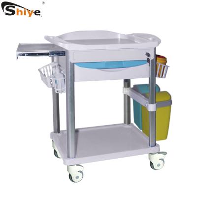 China ABS Modern Plastic Single Drawer Trolley Medical Nursing Trolley for sale