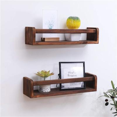 China 16 Inch Floating Shelves Rustic Wood Wall Storage Shelves Wood Storage Shelves for sale