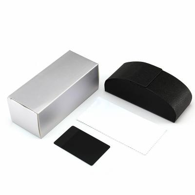 China 2021 luxury PU brand sunglasses case set glass box with original logo for sale