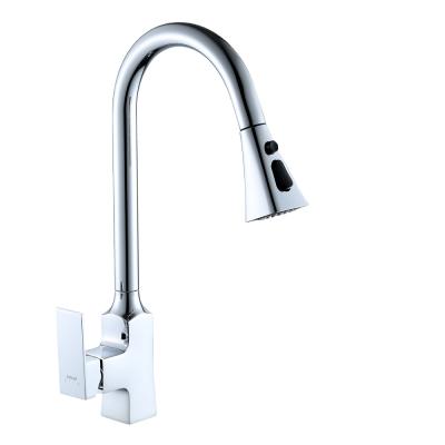 China Modern Grade Top Deck Mounted Pull Out Kitchen Mixer Tap Brass Kitchen Sink Faucet for sale