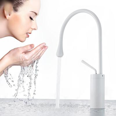 China European White Metered Basin Tap Toilet Hot Water Mixer Bathroom Sink Basin Faucet Faucets for sale