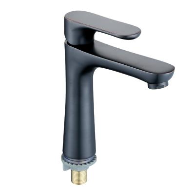 China Modern Basin High Quality Single Cold Copper Hotel Black Varnish Cooking Faucet for sale