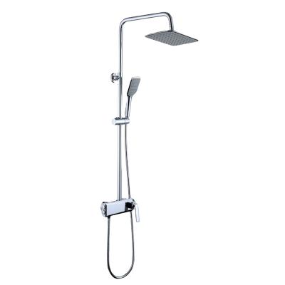 China Promotional Prices High Quality Corrosion Resistant Wall Mounted With Diverter Chrome Plated Shower Set for sale