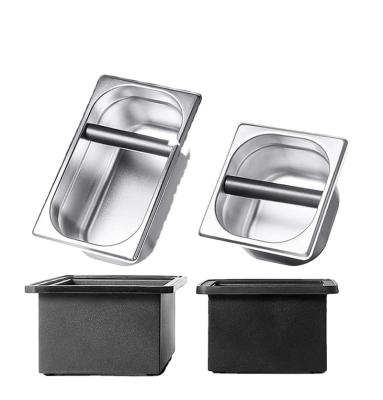 China Sustainable Hot Selling Widely Used New Arrivals Domestic Square Stainless Steel Knock Box Espresso for sale