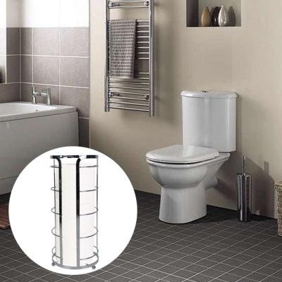 China Modern Easier Installation Simple Structure Large Capacity Free standing Toilet Paper Holder With Shelf for sale