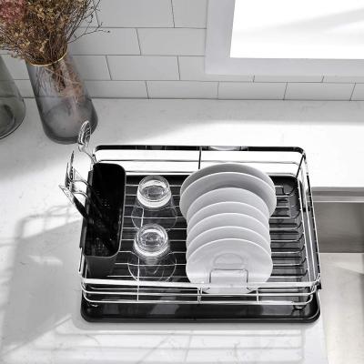 China Sustainable High Quality New arrivals Multifunctional Kitchen Shelf 304 Stainless Steel Kitchen Sink Drain Dish Rack for sale