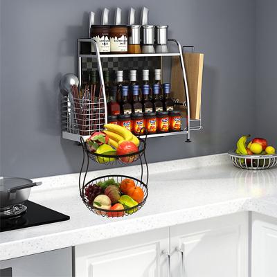 China Sustainable Easier Installation Simple Structure Large Capacity Free standing Fruit Metal Basket For Kitchen Cabinet for sale