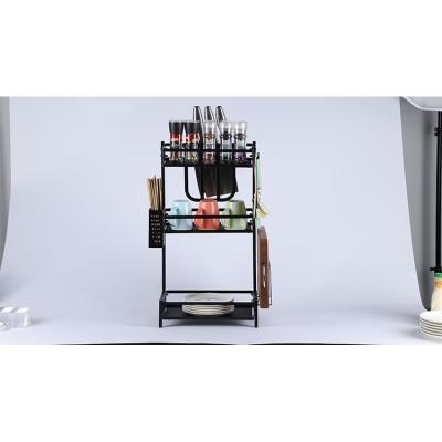 China Multifunctional Organizer Spice Rack 3 Tier Metal Storage Kitchen Supplies Viable for sale