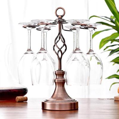 China Stylish Economical Sustainable Metal Wine Glass Rack Drying Rack for sale