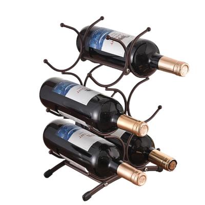 China Viable wholesale wrought iron rack wine rack European style kitchen table wine rack for sale