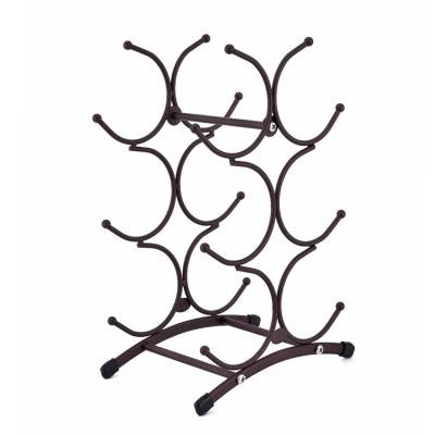 China High Quality Black Countertop Wine Wine Rack Kitchen Table Stand Wine Rack High Quality Wrought Iron Wine Rack for sale