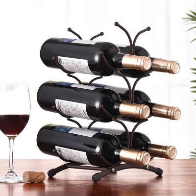 China Custom Metal Viable 3 Layer Wine Bottle Rack Wine Storage Rack Black Wine Rack for sale