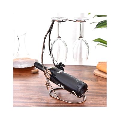 China Creative Kitchen Wine Bottle Holder Glass Wine Bottle Display Holder Viable Classic Storage Rack for sale