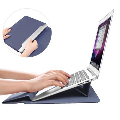 China With Stand Bestselling With Stand PU Leather Laptop Bag Fashion Laptop Bag 15 17inch Luxury For MacBook Pro 2021 for sale