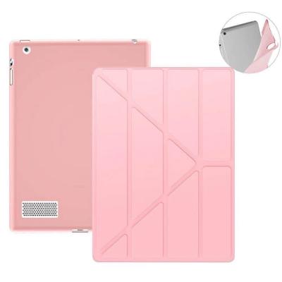 China Fashion Soft Ultra Thin Magnetic Flip Stand Case Smart Case For Apple iPad 2 For iPad 3 For iPad 4 PU Leather For Women for sale