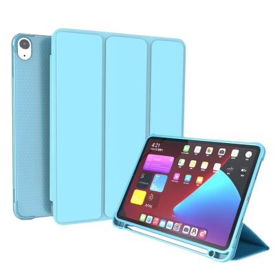 China Premium PU Leather Triple Shockproof Flip Cover Smart Case For iPad Air 4 2020 With Pencil Holder Book Cover Case For iPad for sale