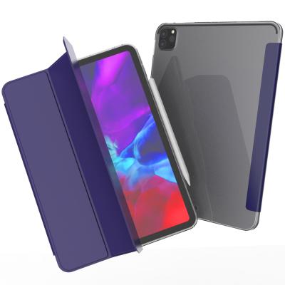 China Best Price Transparent Soft TPU Flip Cover Pro 11 Inch Tablet 2020 Smart PU Case Cover Magnetic Leather Flip Case For 2021 iPad for sale