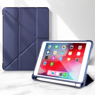 China Shockproof Soft TPU Four-Corner Airbag With Pencil Holder PU Leather For iPad Mini2 Mini3 Mini4 Mini5 Anti-drop Flip Case Tablet Cover Protector for sale