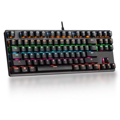 China Wireless Royal Kludge RK RGB light up computer typewriter gamers tastatura gaming kebord 87 keys cable mechanical keyboard for sale