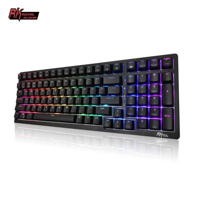 China Hotswappable Royal Kludge RK RK98 98 Key Led Gamer RGB Rechargeable Gamer Keyboard 2.4g mechanical hotswap machanical keyboard for sale