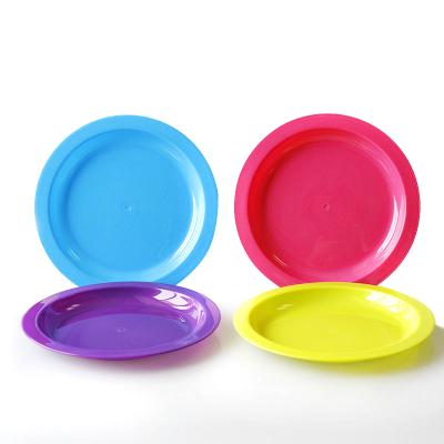 China Viable Wholesale Cheap Custom Plastic Dishes 7.9 Inch Round Dinner Dish Set Tableware Dinnerware Set For Party for sale