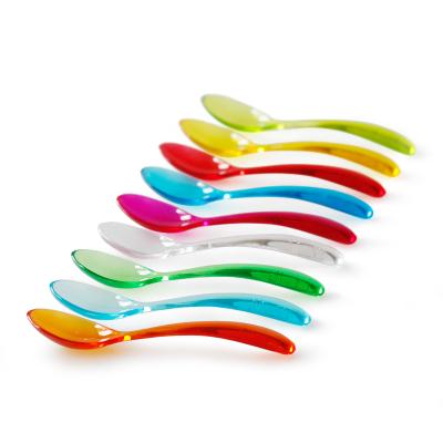 China Viable Wholesale Cheap Plastic Cup Small Reusable Wedding Party Dessert Restaurant Colorful Plastic Ice Cream Spoon for sale