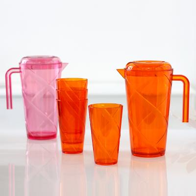 China High Quality Wedding Viable Promotional Cheap Plastic Water Ice Jug Water Juice Tea Plastic Jug Wedding Viable With 4 Cups Full Set for sale