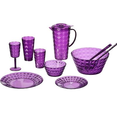 China Reusable Tableware Promotion Restaurant Table Eco-Friendly Plastic Turkish Set Sustainable High Quality Dinnerware Set with Jug and Salad Bowl for sale