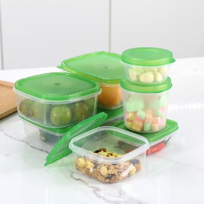 China Promotional 17 PCs Microwavable Kitchen Reusable Food Storage Box Set Microwavable Reusable Plastic Food Container Wholesale Packing Boxes for sale