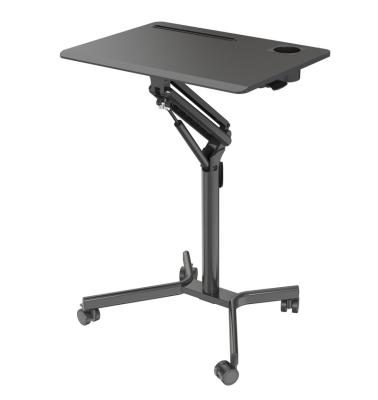 China Adjustable Aluminum Portable Standing Mobile Laptop Stand Desk Rolling Lift Cart for sale