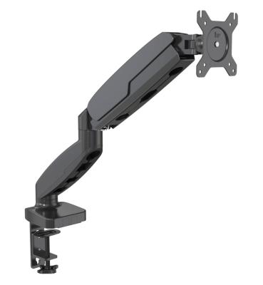 China Aluminum Monitor Arm Single Shock Absorber Monitor Mount Articulating Vesa Mount Adjustable Bracket with Clamp for sale