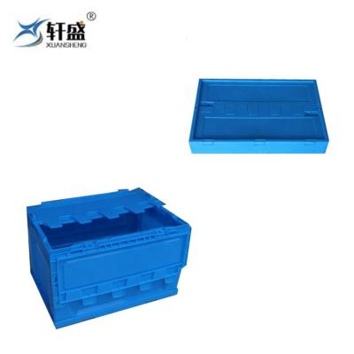 China Solid Box OEM Large Plastic Folding Transport PP Logistics Stackable Box With Lid for sale