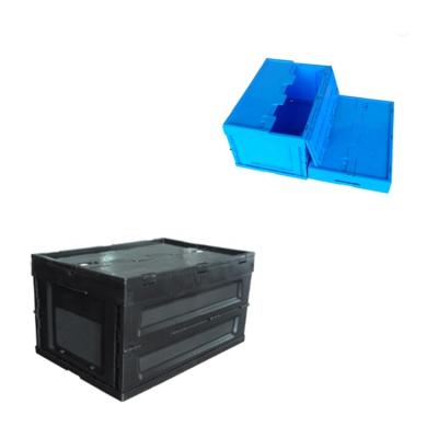 China Industrial Use Storage Plastic Crate Collapsible Collapsible Box With Lid for sale