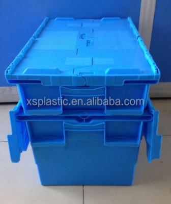 China Stackable Nested Stackable Plastic Storage Box With Hinged Plastic Movable Lid Box for sale