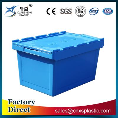 China Recyclable Stackable And Nested Plastic Crate With Hinged Plastic Movable Lid Box for sale