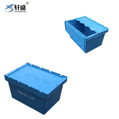 China 60L stackable and stackable hard warehouse and logistics plastic packaging stackable plastic mobile box for sale